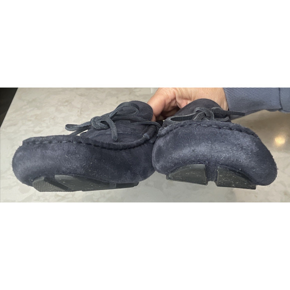 J. Crew Men's Navy Blue Suede Driving Loafers Lined Sz US 7 / Women's 9 Coastal - Picture 15 of 16
